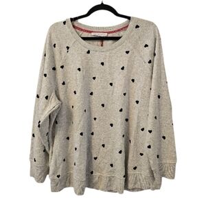 Grey and Black Jane and Delancey Women's Heart Sweater